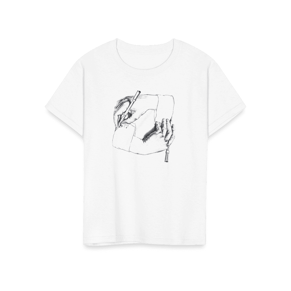 mc escher hand drawing hand art t-shirt