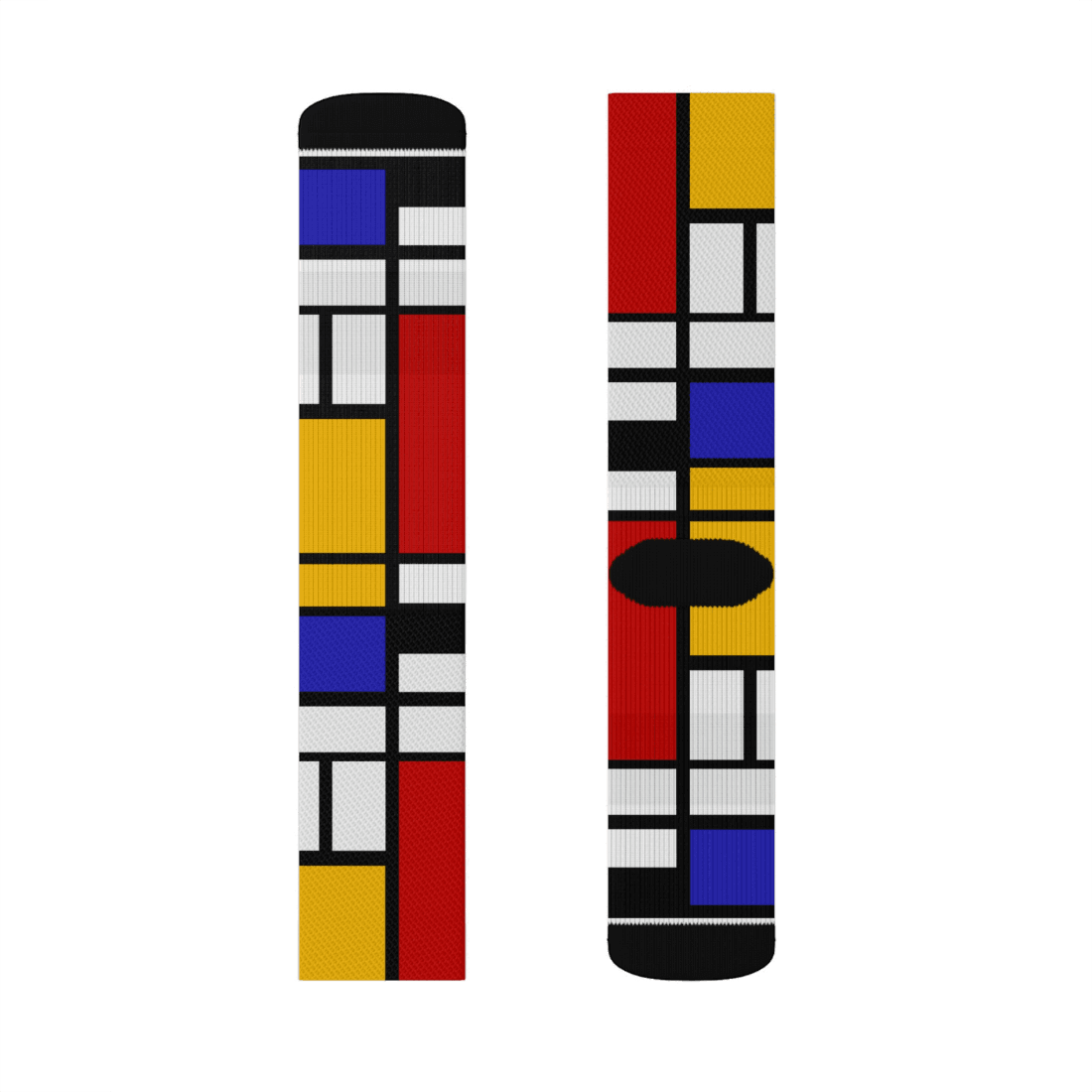 piet mondrian - composition with red, yellow, and blue - 1942 artwork socks