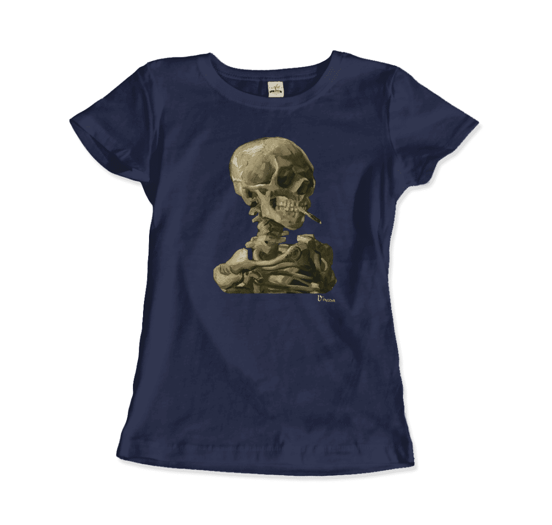 t-shirt van gogh « crâne d'un squelette avec une cigarette allumée » 1886