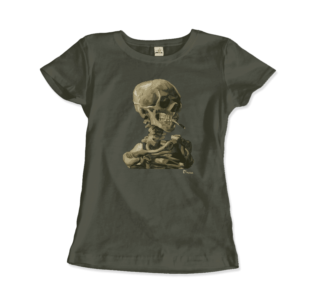 t-shirt van gogh « crâne d'un squelette avec une cigarette allumée » 1886