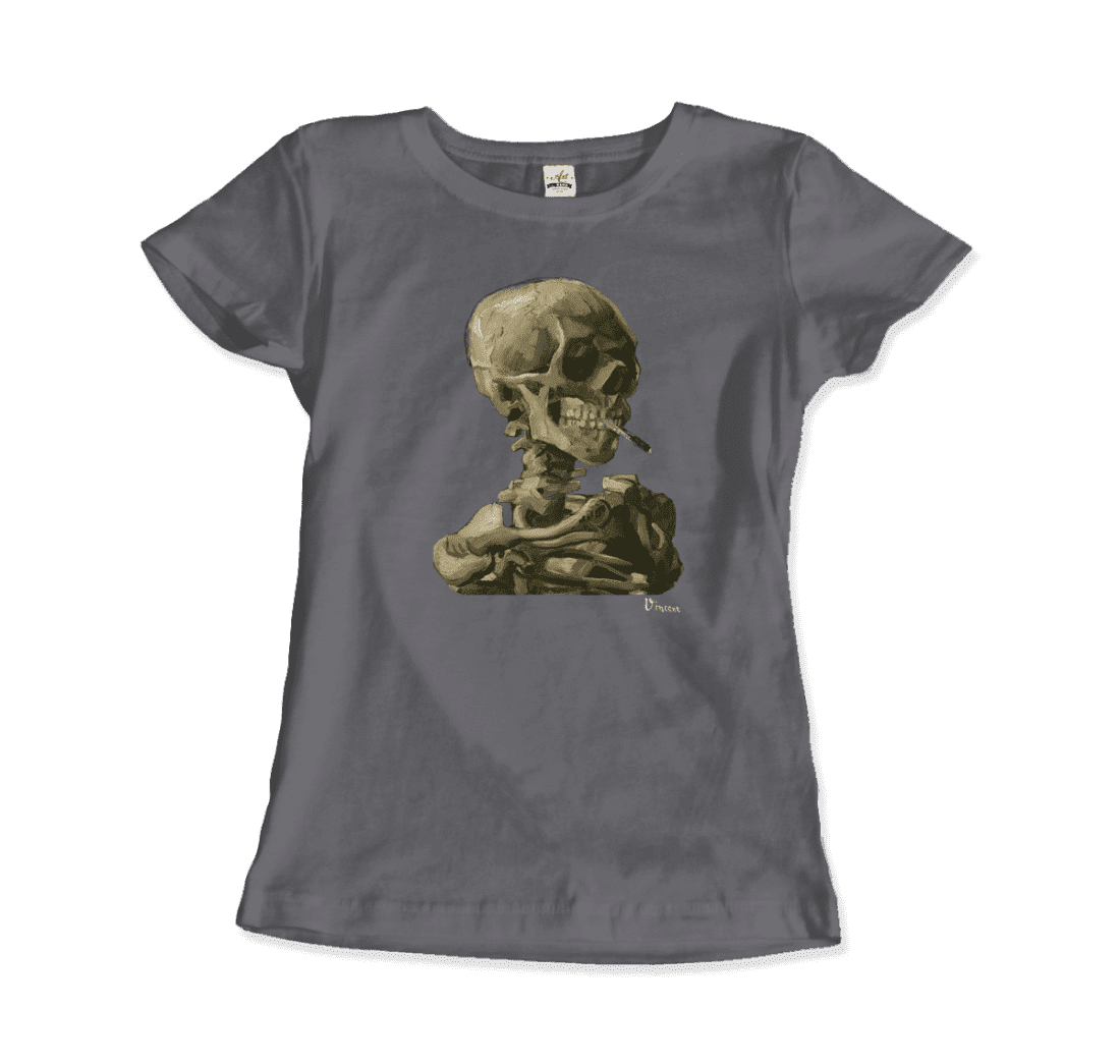 t-shirt van gogh « crâne d'un squelette avec une cigarette allumée » 1886