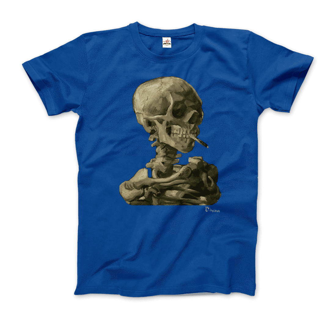 t-shirt van gogh « crâne d'un squelette avec une cigarette allumée » 1886