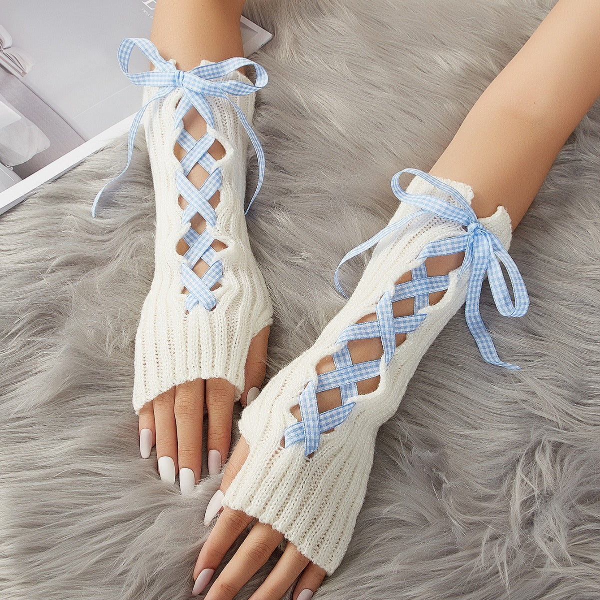 gants chauds d'hiver avec sangle pour femme