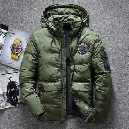 Men's Slim Thickened Short Waterproof Camouflage Down Jacket