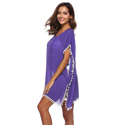 Women’s Knitted Cutout Blouse – Summer Bikini Style Sun Protection Top
