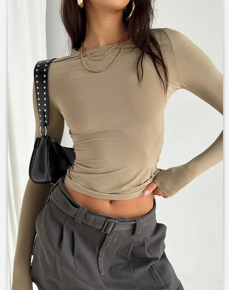 women's casual o-neck short sleeve t-shirt - summer crop top