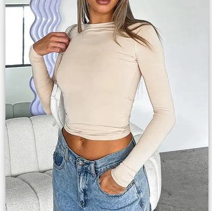 Women's Casual O-Neck Short Sleeve T-Shirt - Summer Crop Top