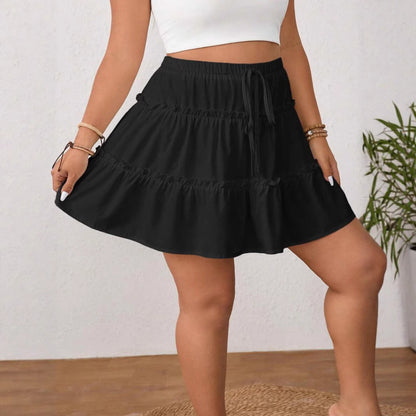 Women’s White Adjustable Lace-Up Skirt – Casual Chic Summer Wear