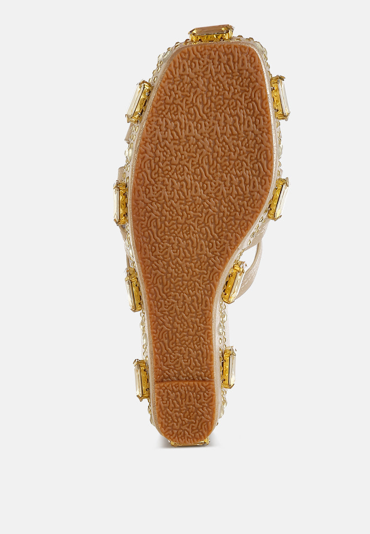 Blistronic Chunky Diamante & Rhinestone Cut-Out Sandals