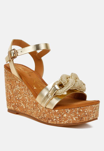 Emelda Chain Link Detail Wedge Sandals
