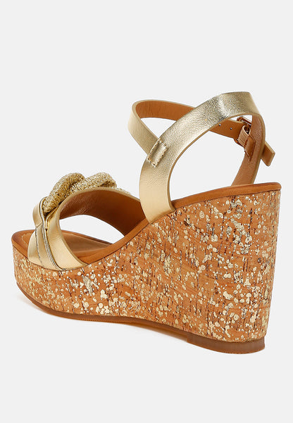 Emelda Chain Link Detail Wedge Sandals