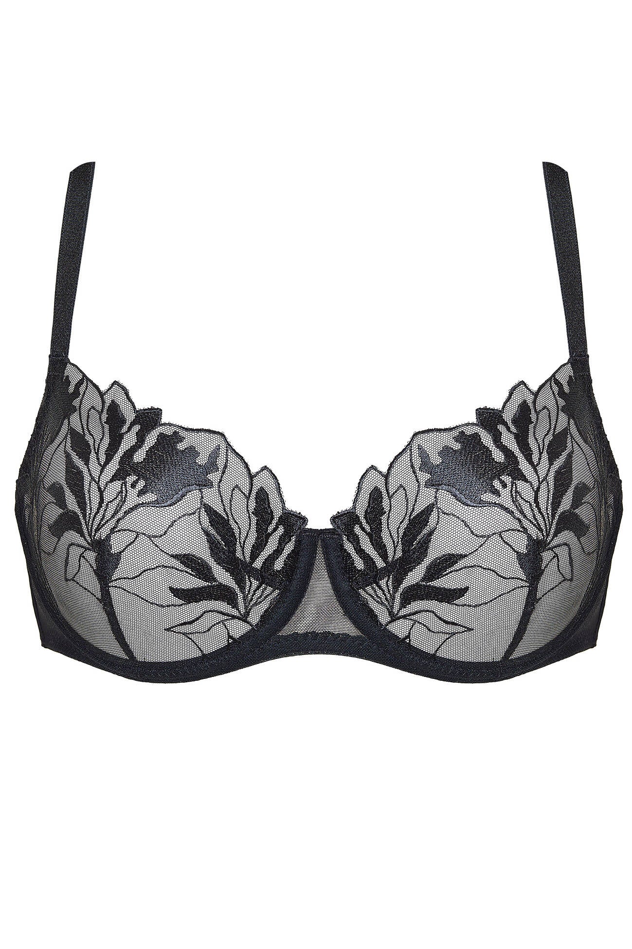 soutien-gorge corbeille transparent gorteks coco noir