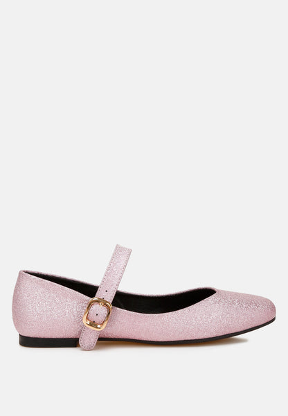 Herma Glitter Pin Buckle Ballerinas