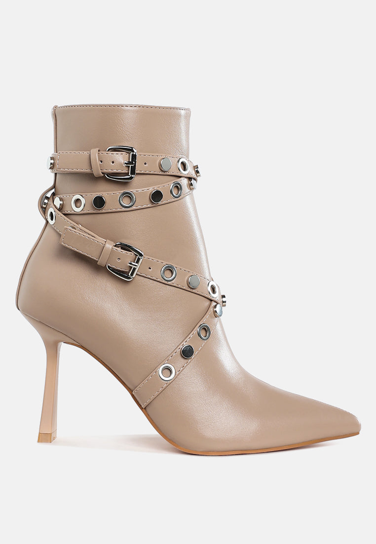 jaunts eyelets & studs harness ankle boots