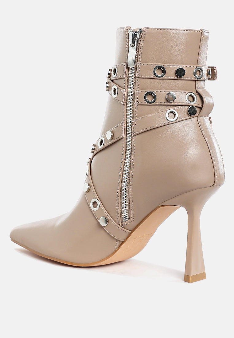 jaunts eyelets & studs harness ankle boots