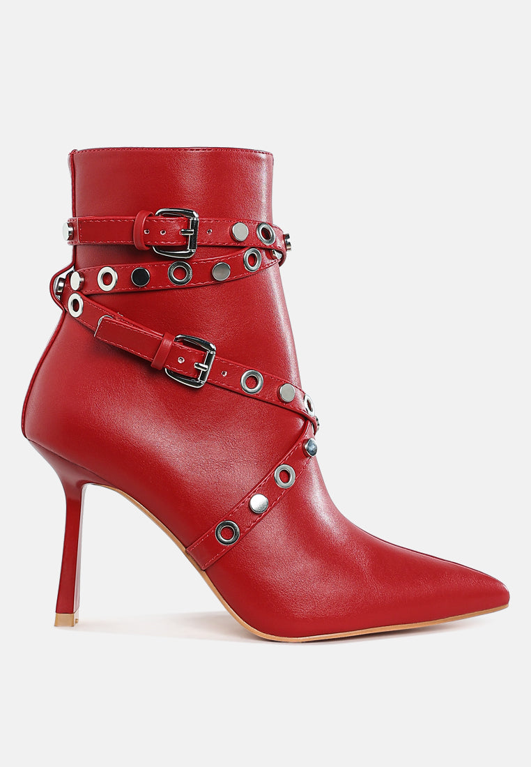 jaunts eyelets & studs harness ankle boots