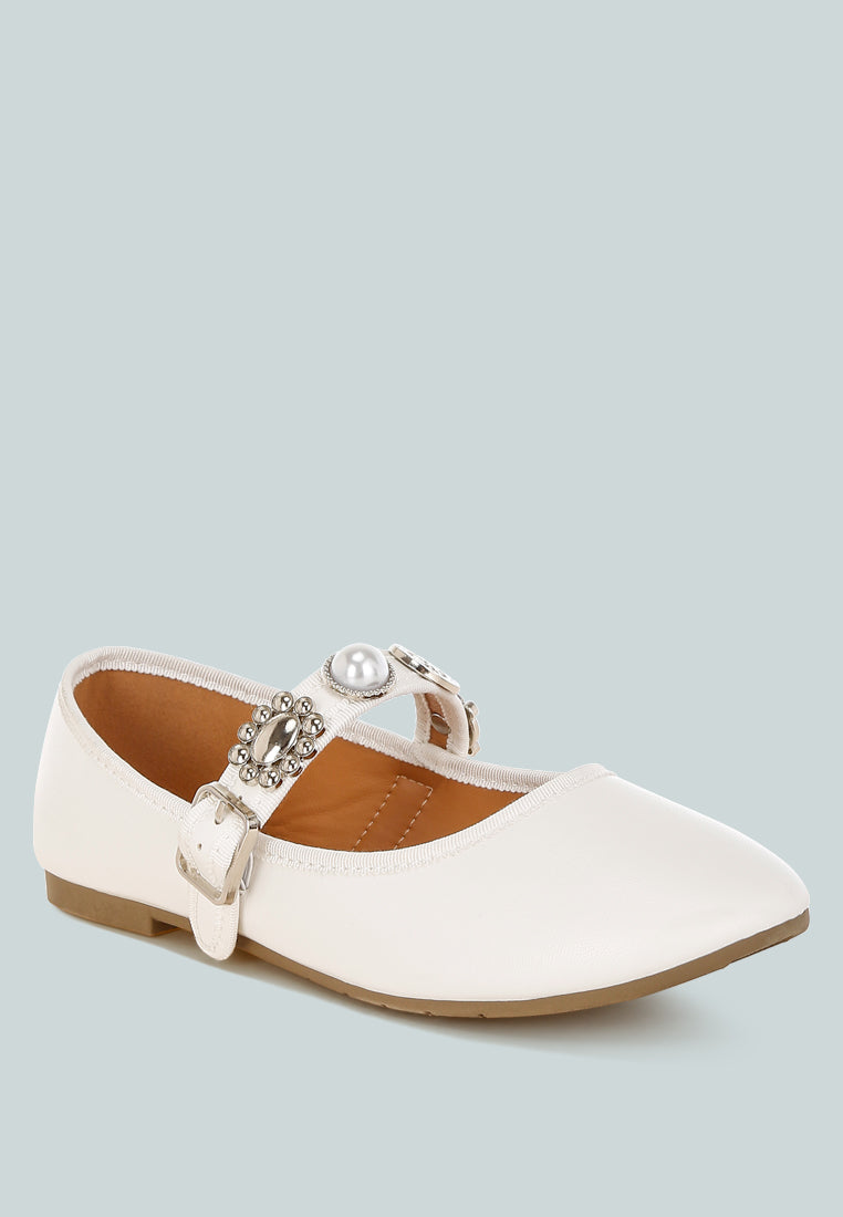 Kavana Charms Embellished Flat Mary Janes