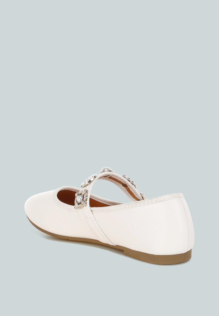 Kavana Charms Embellished Flat Mary Janes