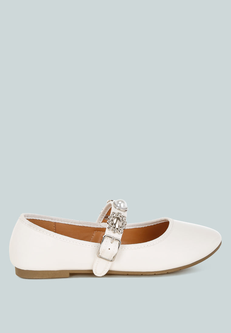 Kavana Charms Embellished Flat Mary Janes