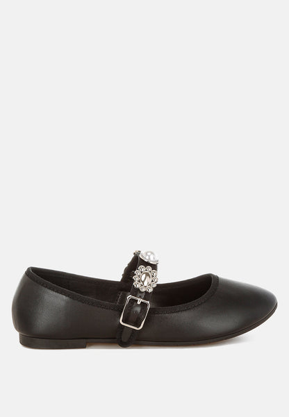 Kavana Charms Embellished Flat Mary Janes