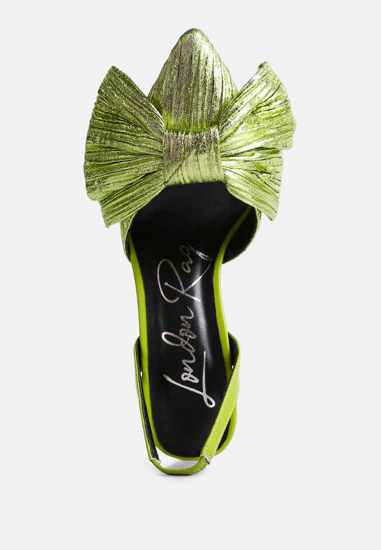 Kiki Bow Embellished Slingback Sandals-3