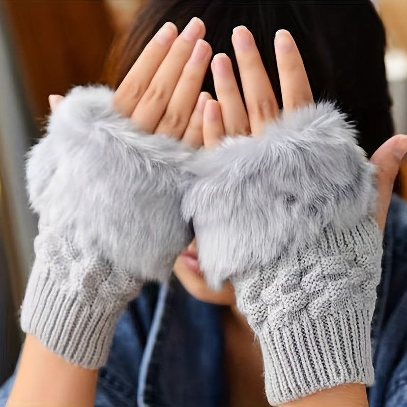 gants tricotés pour femmes en polyester doux