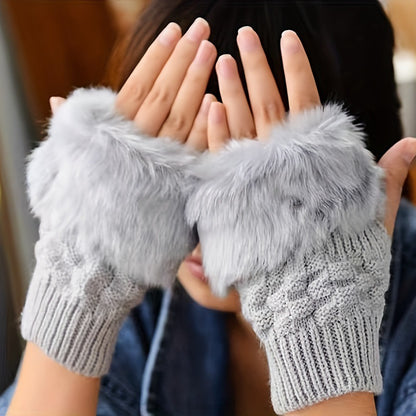 Gants tricotés pour femmes en polyester doux