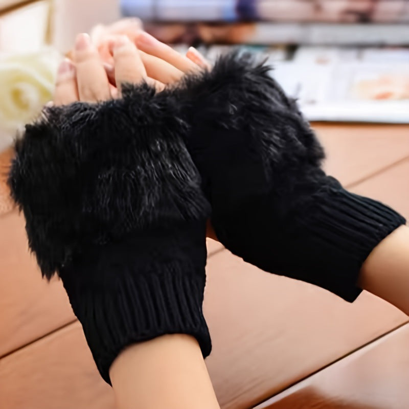 gants tricotés pour femmes en polyester doux