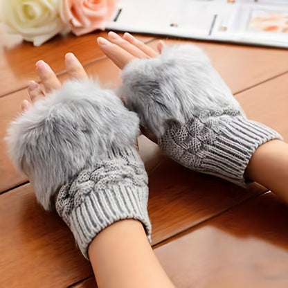 Gants tricotés pour femmes en polyester doux