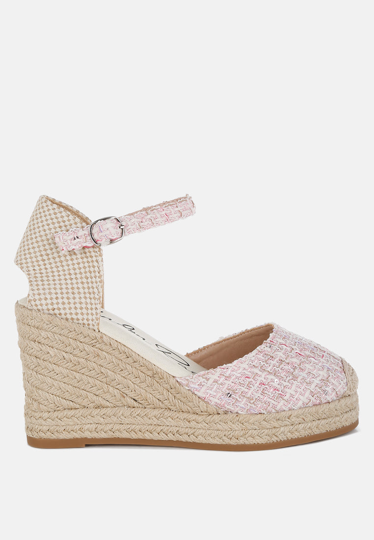 Regatta Tweed Round Toe Woven Wedges