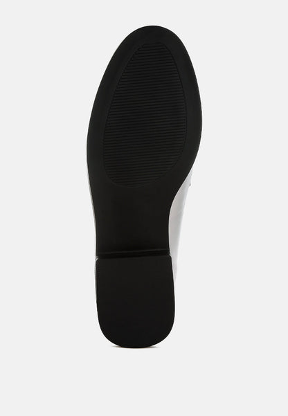 Ploché mokasíny Rugle z metalické umělé kůže