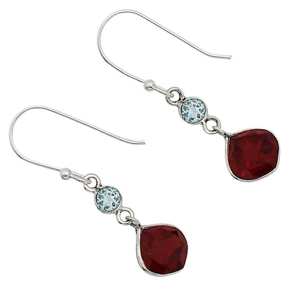 Hessonite Garnet and Sky Blue Topaz Earrings E-1002 SDE91145
