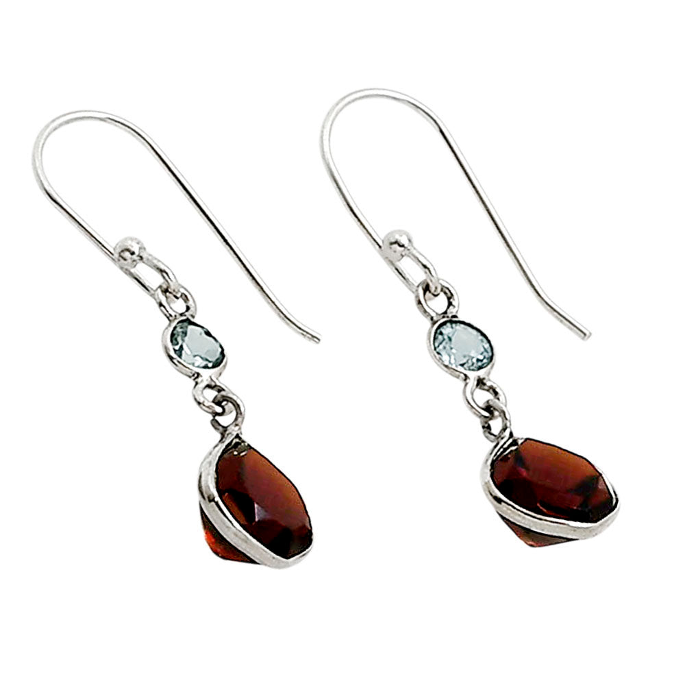 Hessonite Garnet and Sky Blue Topaz Earrings E-1002 SDE91145