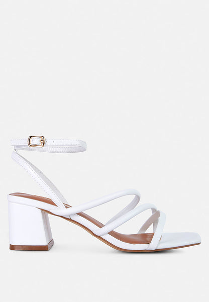 Right Pose Faux Leather Block Heel Sandals