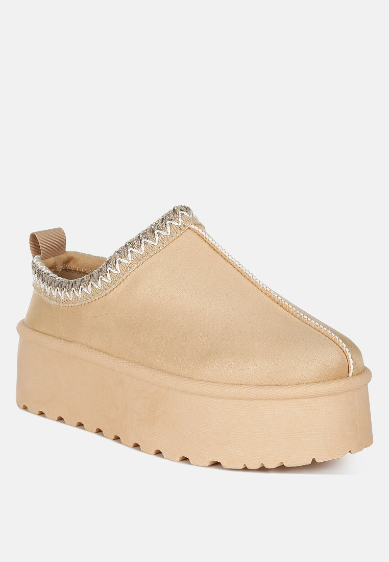klasické nazouvací boty struter embroidered platform s kožešinou