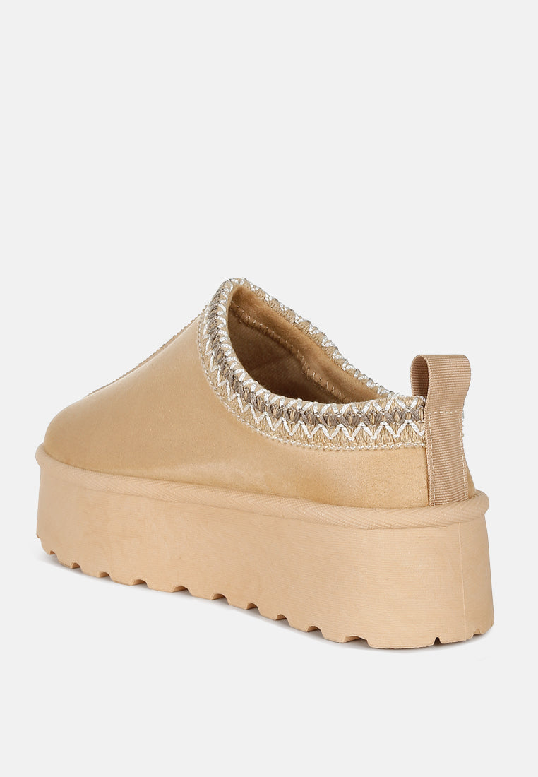 klasické nazouvací boty struter embroidered platform s kožešinou