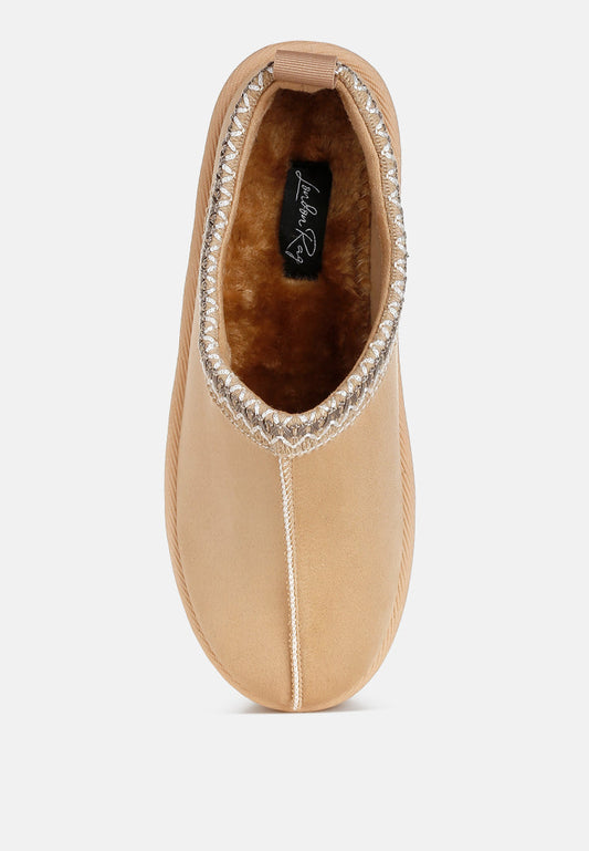 Klasické nazouvací boty Struter Embroidered Platform s kožešinou
