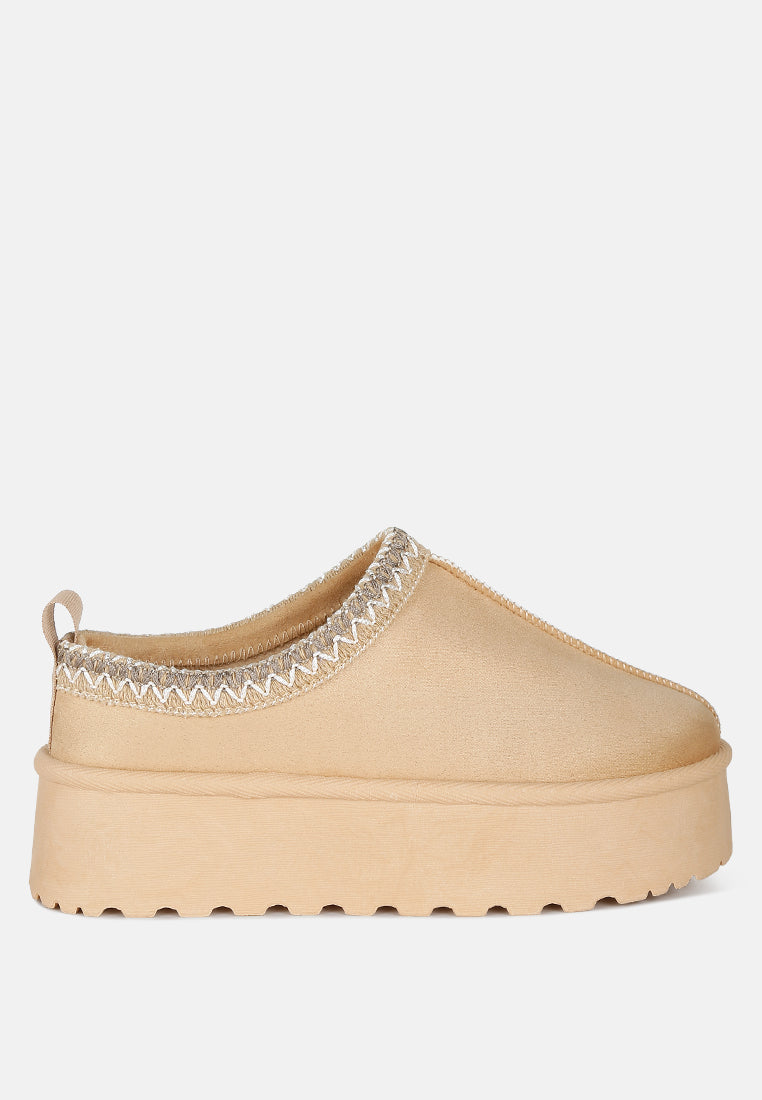 klasické nazouvací boty struter embroidered platform s kožešinou