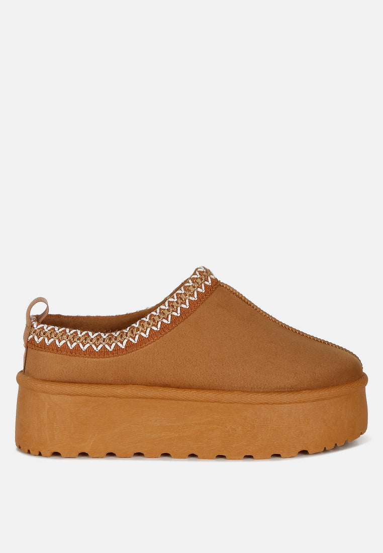 klasické nazouvací boty struter embroidered platform s kožešinou