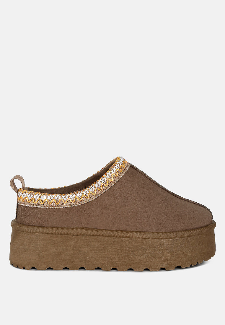 klasické nazouvací boty struter embroidered platform s kožešinou