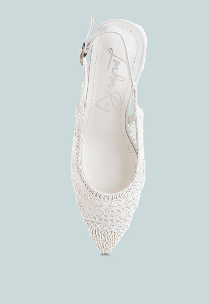 Tolina Woven Design Slingback Sandals