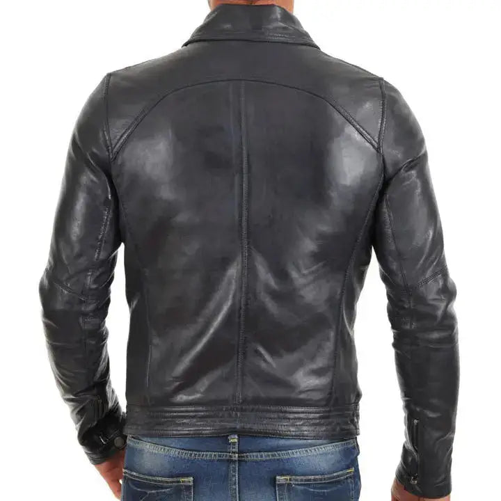 New Black Lambskin Leather Jacket-1