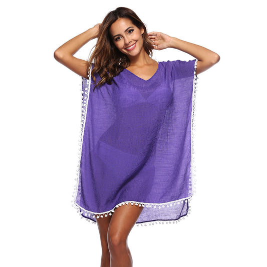 Women’s Knitted Cutout Blouse – Summer Bikini Style Sun Protection Top