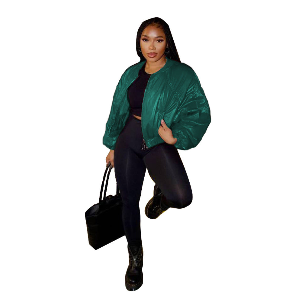 Women’s Vintage Bomber Jacket – Casual Chic Zip-Up Outwear