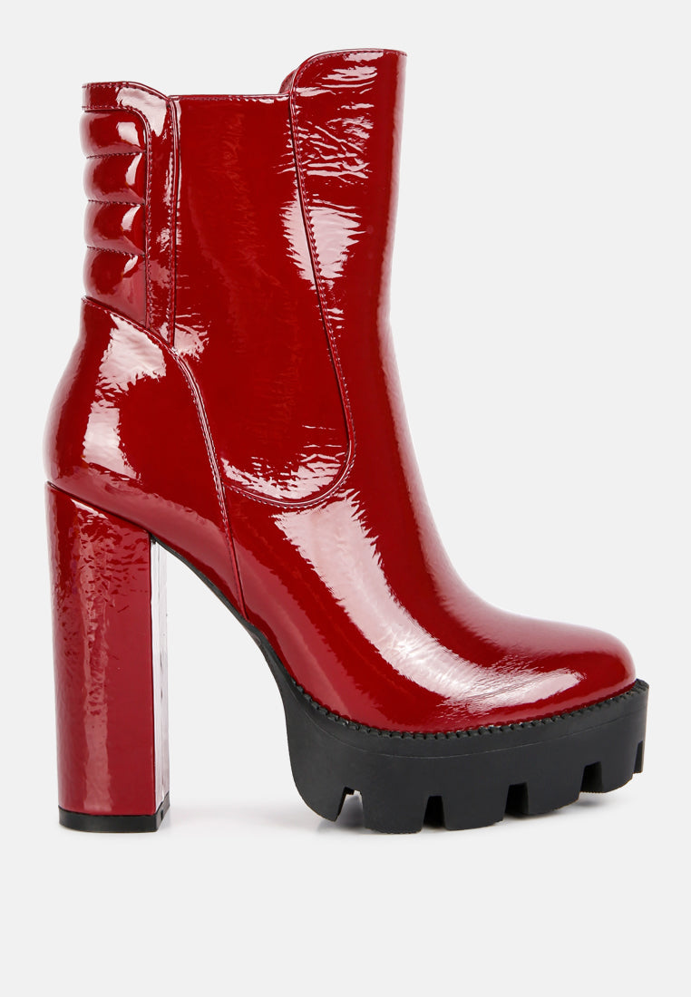 high key collared high heel ankle boot