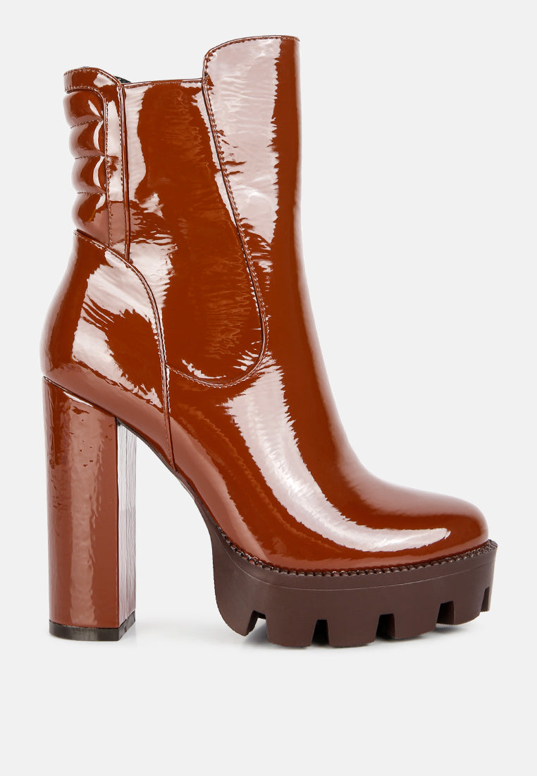 high key collared high heel ankle boot