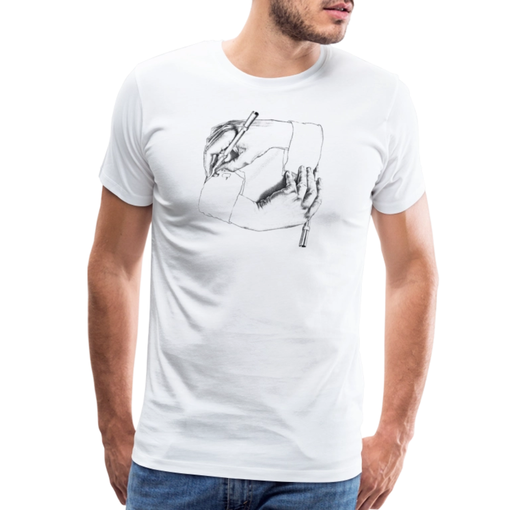mc escher hand drawing hand art t-shirt