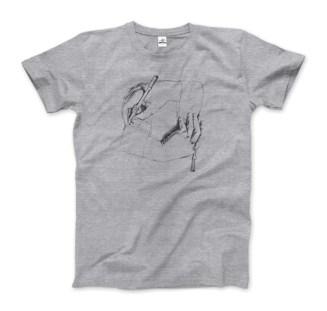 mc escher hand drawing hand art t-shirt