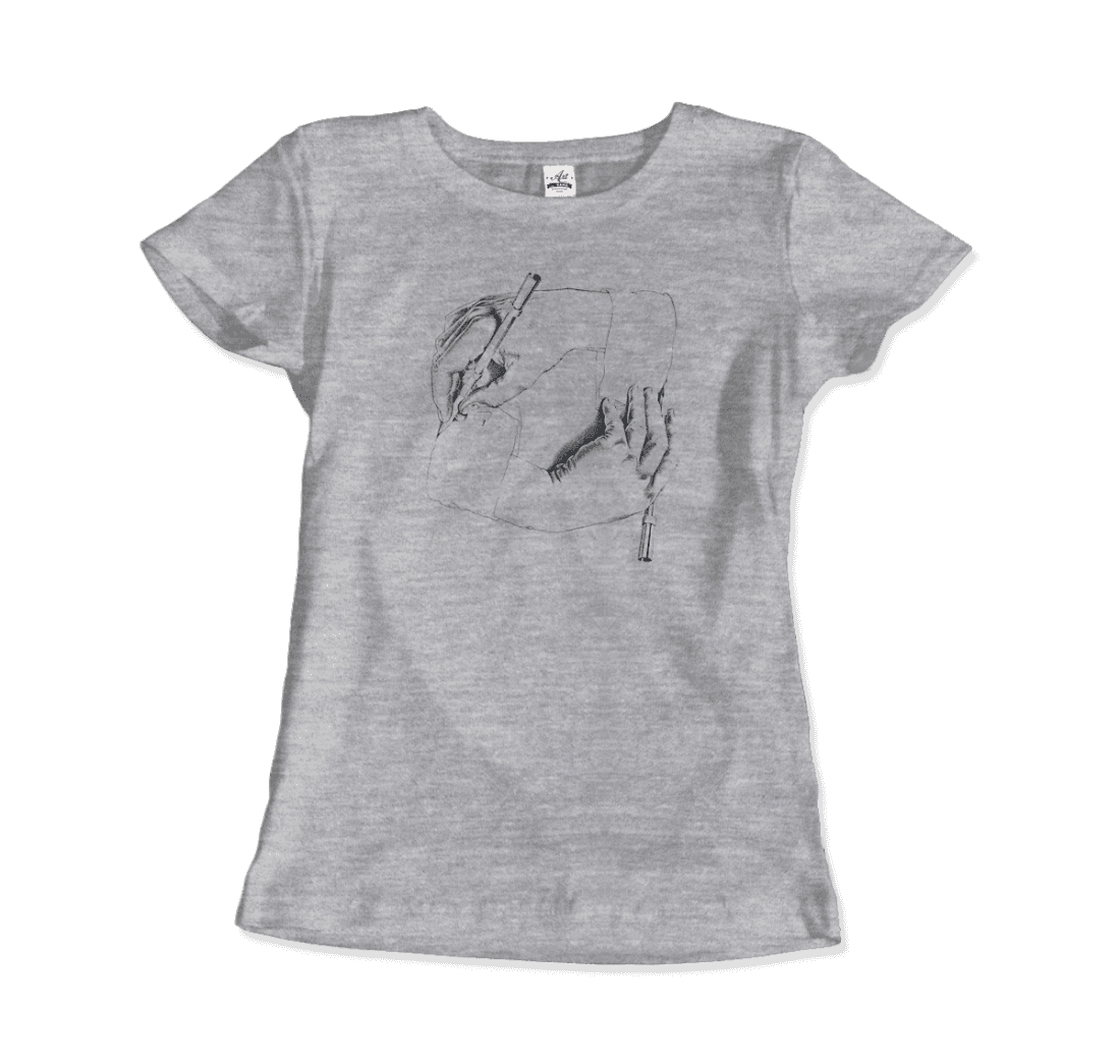 mc escher hand drawing hand art t-shirt