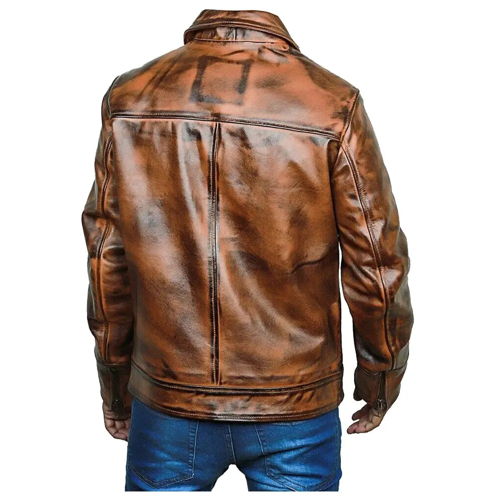 Men's Waxed Leather Fashion Jacket